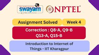 Introduction to Internet of Things Week 4 ||  NPTEL Answers 2026 || MY SWAYAM || #nptel #myswayam