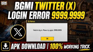 BGMI New Update 4.5 Twitter (X) Login Error 9999,9999 FIX 🔥 How to login BGMI with Twitter 😢 screenshot 2