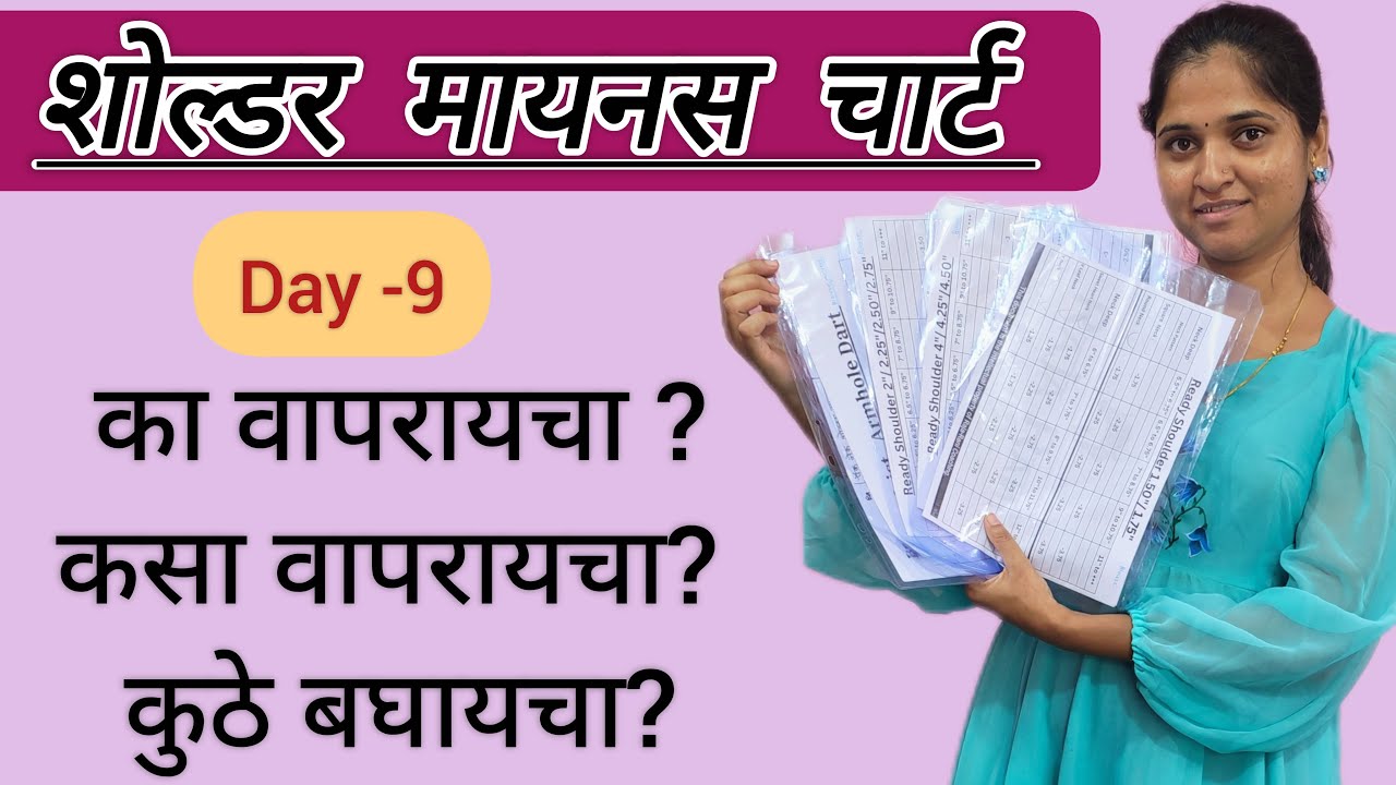 शोल्डर मायनस चार्ट /सविस्तर माहिती / sholder minus chart/ all blouse chart