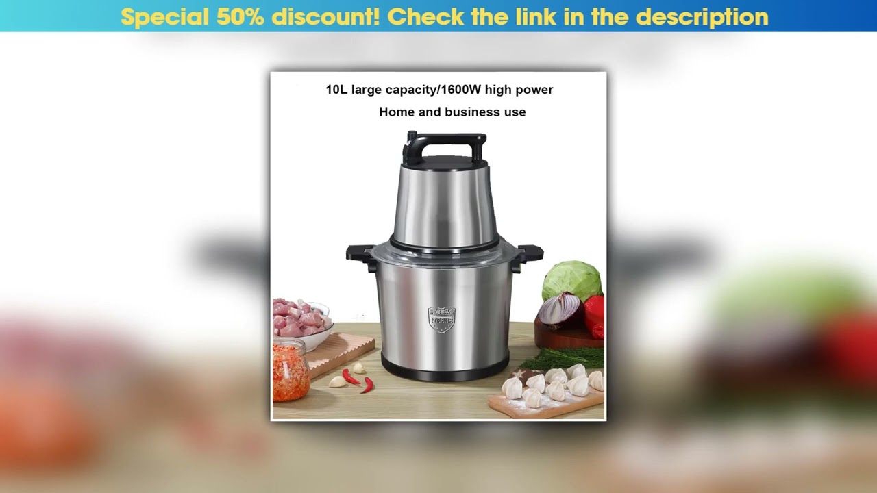 Deal 220V 12L 10L 6L Electric Meat Grinder Kitchen Chopper Mincer Stainless Steel Garlic Vegetable•