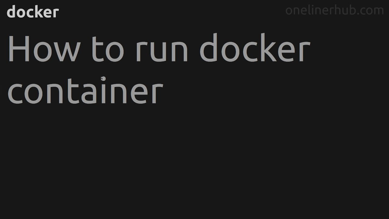 How to run docker container #docker - YouTube