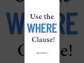 SQL WHERE Clause Explained in 30 Seconds