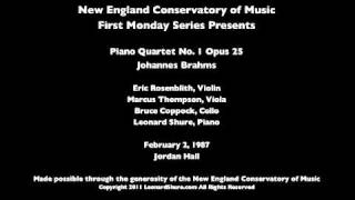 Leonard Shure Brahms Piano Quartet No. 1 Opus 25 (2 of 4)