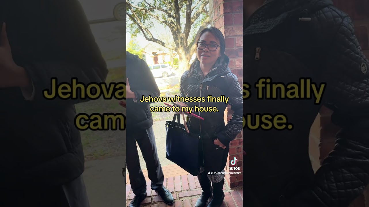 Jehova’s witnesses knock on a street preachers door.