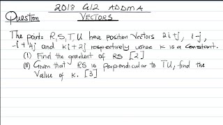 Additional Mathematics:  Topic: Vectors