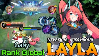 Miss Hikari Layla New Aspirant Skin Gameplay! - Top Global Layla by Gaby. - MLBB