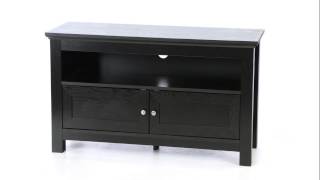 Walker Edison Black Wood 44-inch Corner TV Stand W44CSBL