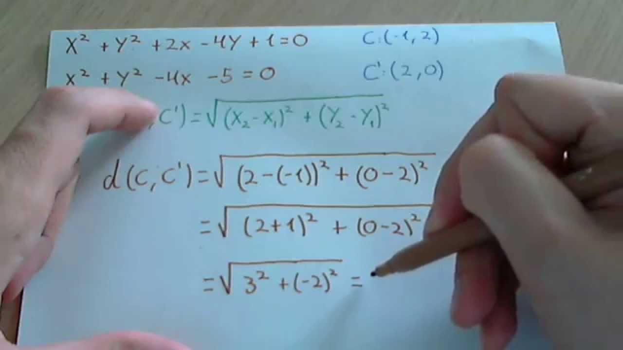 Distancia entre dos centros de circunferencias (distancia entre dos puntos)