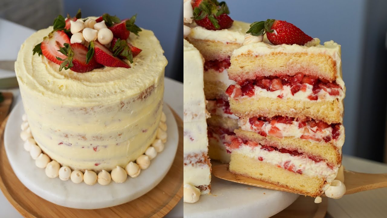 BOLO DE NATA COM MORANGO | RECHEIO E MASSA PERFEITOS | BOLO DE VITRINE