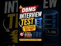 DBMS Rapid Fire Quiz ⚡ Interview Preparation