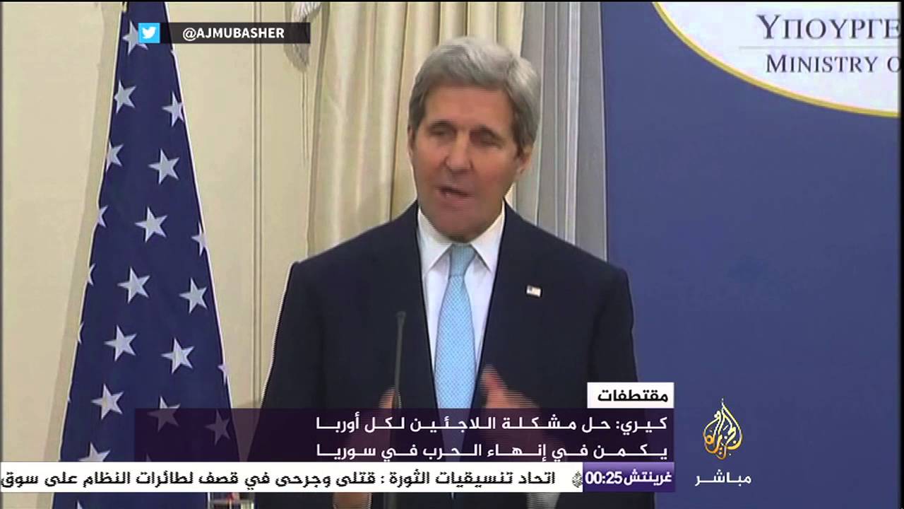 كيري : يجب انهاء الحرب في سوريا وصبرة :ليس لديكم استراتيجيات واضحة