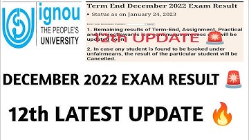 IGNOU 12TH UPDATE DECEMBER 2022 EXAM RESULT GRADE CARD