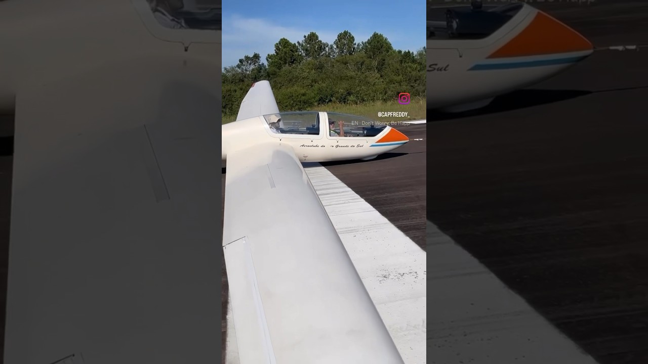 Segurando a asa do planador 