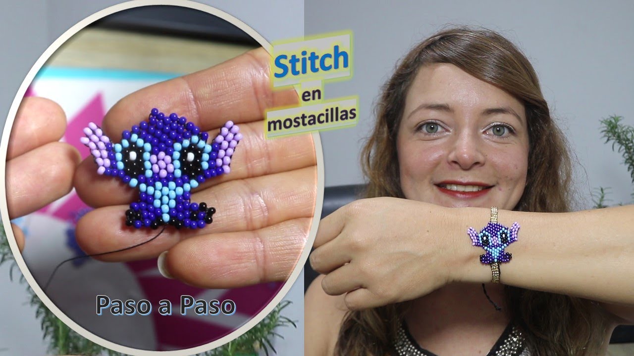 Como hacer a Stitch en mostacilla (paso a paso)