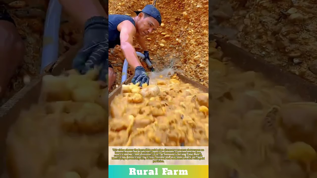 Incredible gold mine discovery: harnessing water flow to innovatively extract gold from soil