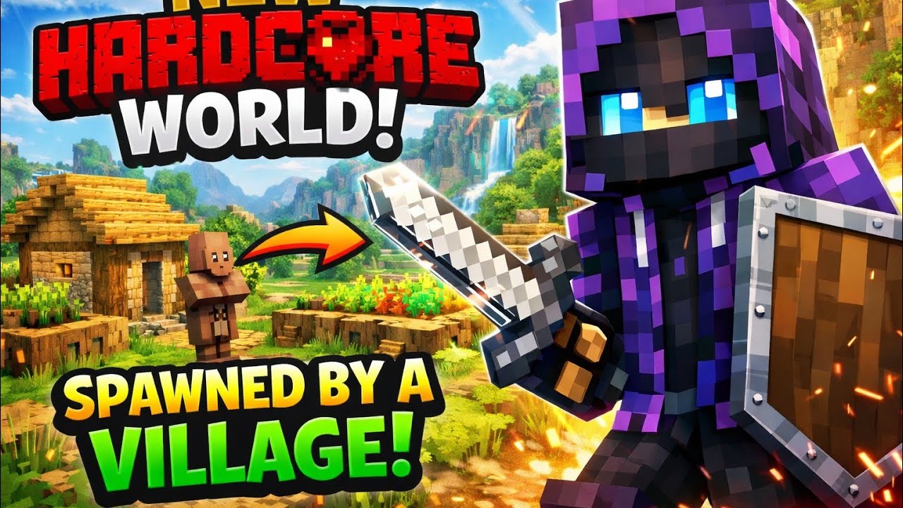 Starting a Hardcore Minecraft Survival World | Found a Village (Ep. 1 ...