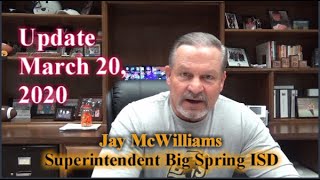 March 20, 2020 Update from BSISD Superintendent Jay McWilliams Profile