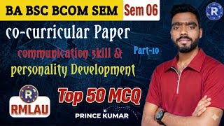 Communication Skills Previous Year Questions 2026 | BA BSc BCom 6th Semester Co-Curricular