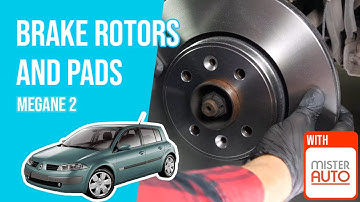 How to replace the front brake discs and pads Megane mk2 🚗