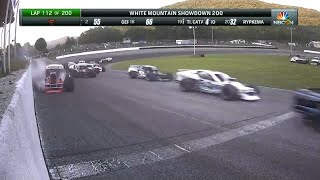 NASCAR Whelen Modified Tour 2020. White Mountain Motor Sports Park (2). Restart Crashes Red Flag