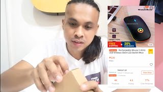 Unboxing Cheap Rechargeable Wireless Mouse (A2 Yindiro) from Shopee Review TAGALOG