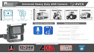 AERPRO ADVANCED SAFETY VISION SYSTEMS | AVC6 HEAVY DUTY AHD 720P / 1080P REAR CAMERA