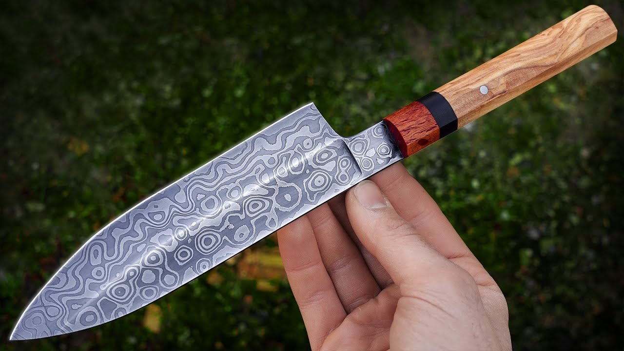 Making a Raindrop Chef's Knife | Single Bevel 'S' Grind | Wa