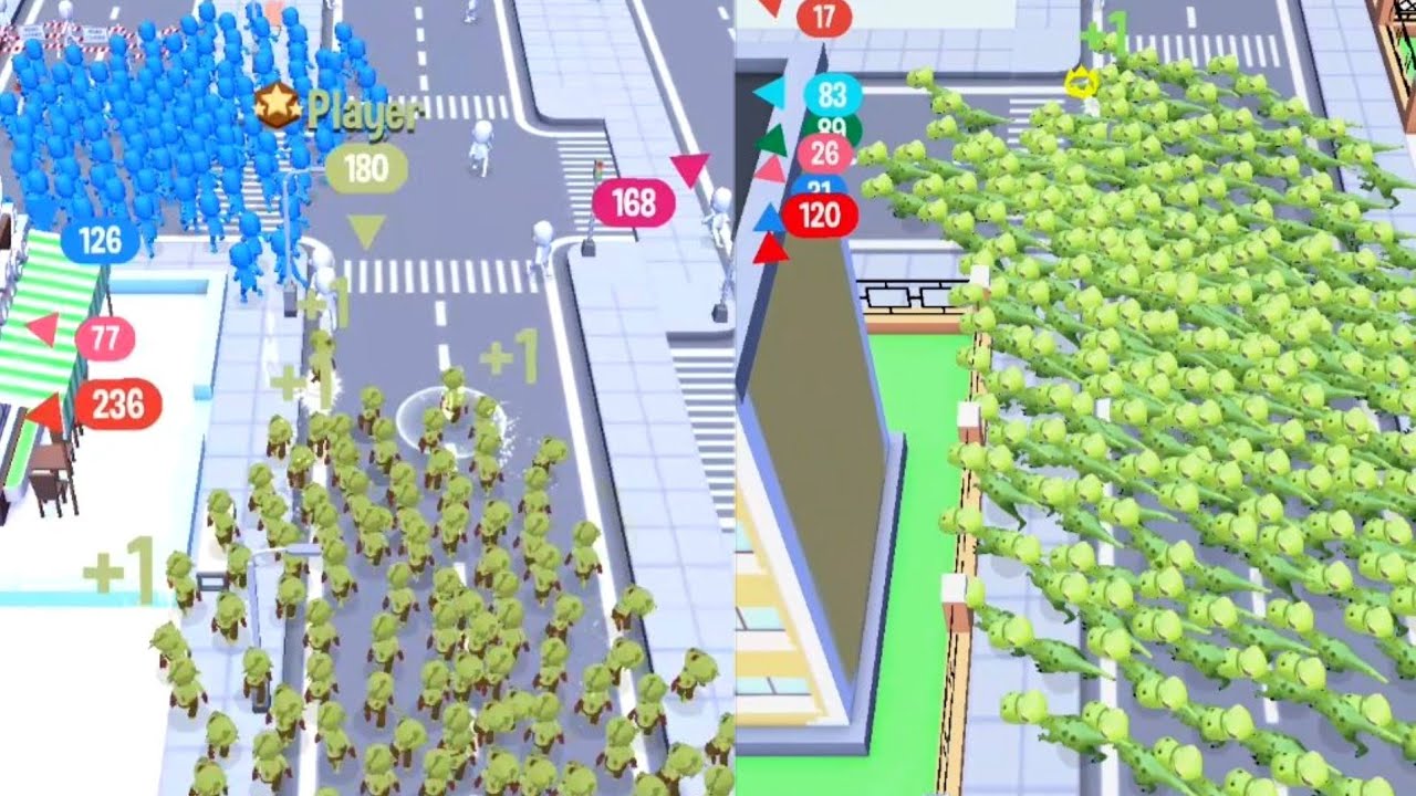 Crowd City - Zombies vs Dainosor World Record Gameplay ! Unlock all skin