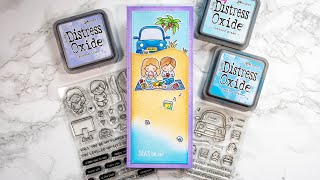 Lawn Fawn slimline card - seas the day