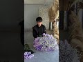 プロポーズに贈る紫バラ108本とかすみ草の花束