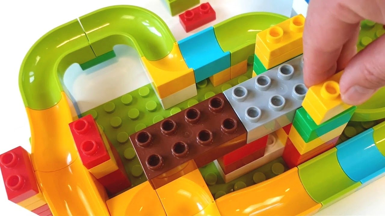 Marble run race ASMR, Играем в шарики марблс, Reverse video with Lego Blocks Experiment 1