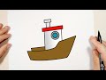 How to draw a boat step by step