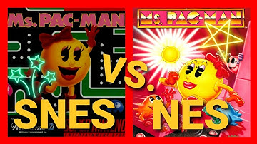 Episode #40: MS. PAC-MAN NES (1993) vs. SNES (1996)~split screen gameplay comparison