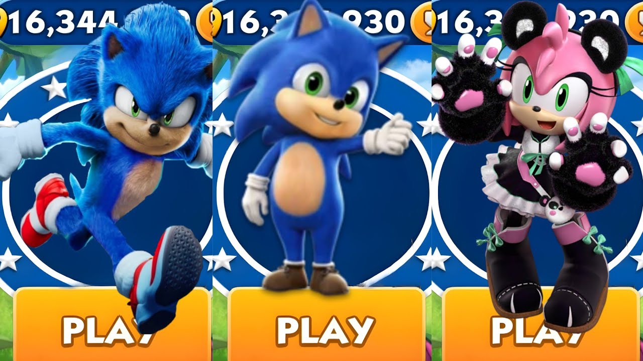Sonic Dash - Sonic VS Baby Sonic VS Panda Amy _ Movie Sonic vs All ...