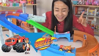 [ 제니 플레이 ] 블레이즈 와 몬스터 기계 트럭 자동차 트랙 장난감 놀이 Blaze and the Monster Machines Flip and Race Speedway screenshot 5