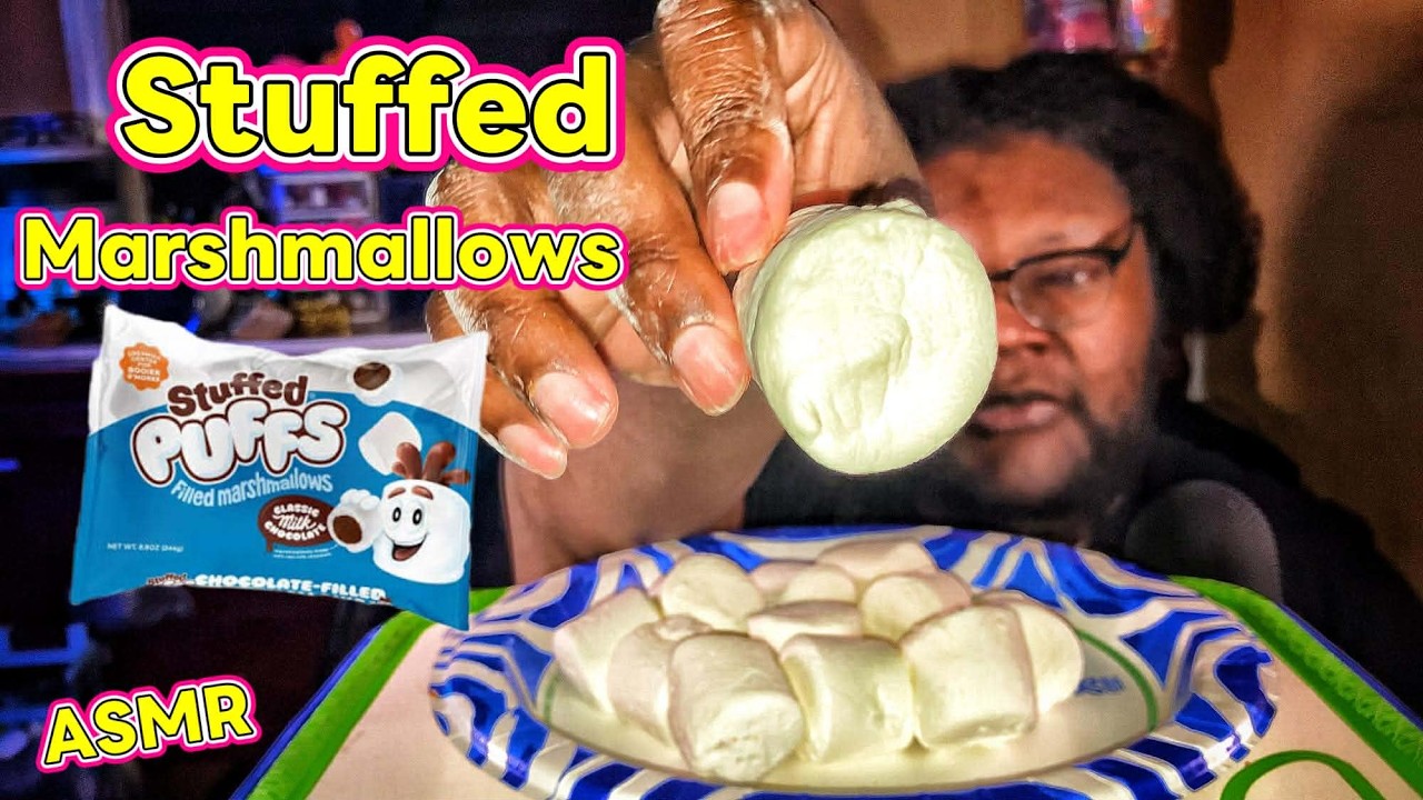 Chocolate Stuffed Marshmallows ASMR Mukbang