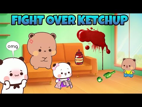 Fight over ketchup🥊🍝 | Bubu Dudu Peach Goma Panda Bear Cats|| Kittensisland