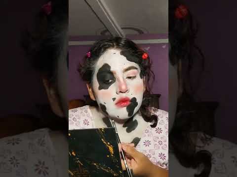 Maquillaje de vaquita🐄🤍💗. redes sociales:Survivorsds #makeupartist #bodypaint #cow #vache #vaquita