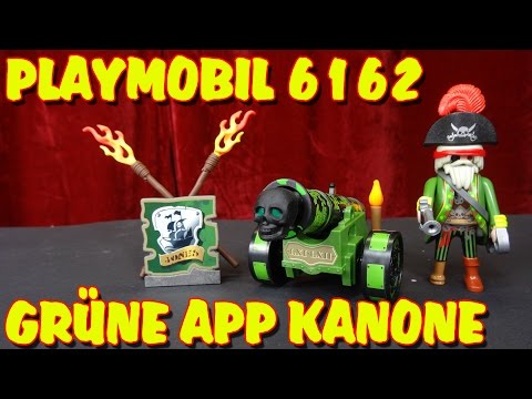 YouTube thumbnail: "PLAYMOBIL 6162 - GRÜNE APP KANONE MIT PIRATENKAPITÄN" -Vorstellung