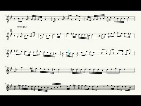 Rast Peşrev -Tatyos - 1. Hane ve Teslim - Nota Eşliğinde İcrâ (Karar: Bolahenk Neyi - D )