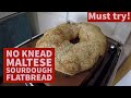 Maltese ftira recipe you can make at home - No knead sourdough flatbread recipe.