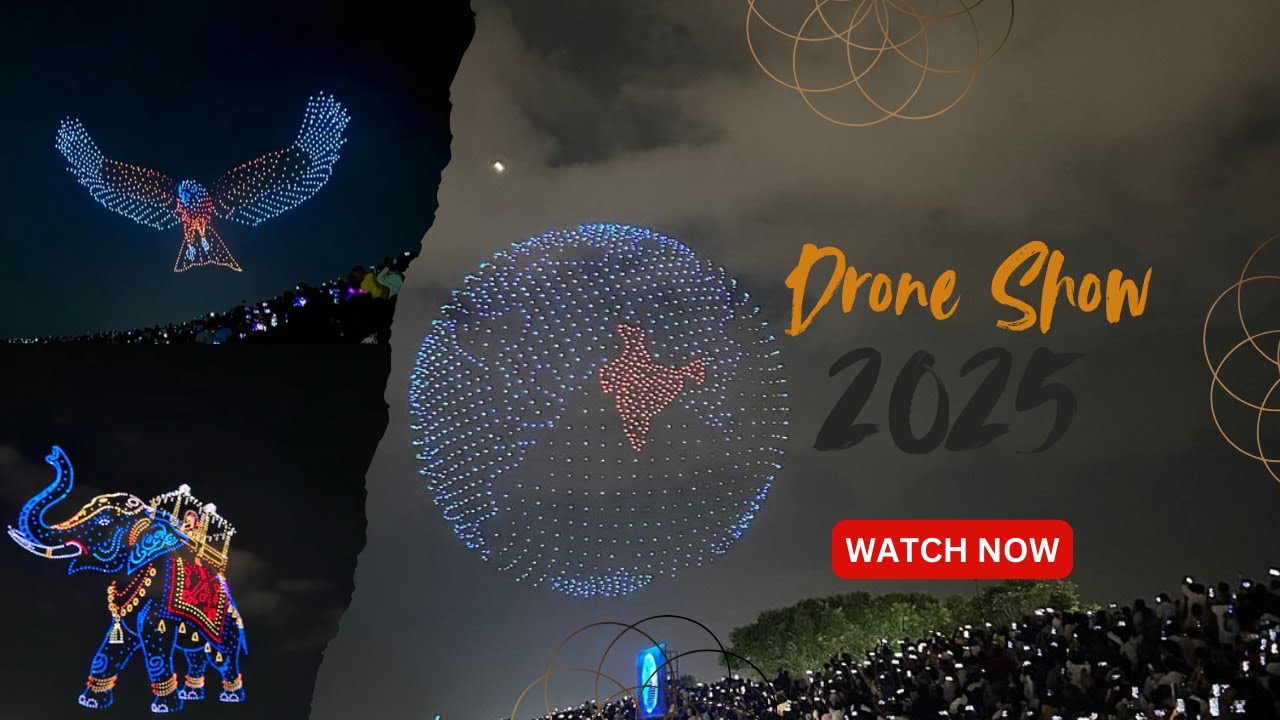 Mesmerizing Drone Show at Mysore Dasara 2025 | Spectacular Night Sky Display