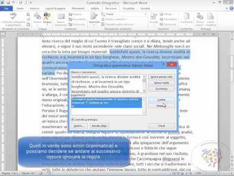 Word base 2010 - Come usare velocemente il controllo ortografico e grammaticale