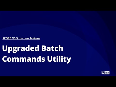 Upgraded Batch Commands Utility | SCORG V5.9 | Design and Analysis of Machines
