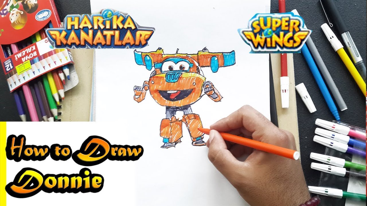 How to draw super wings DONNİEstepbystep __ harika kanatlar nasıl
