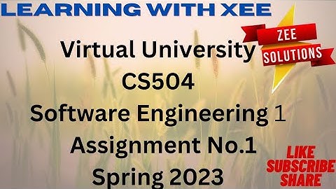 CS504 Assignment 1 spring 2023 virtual University of pakistan