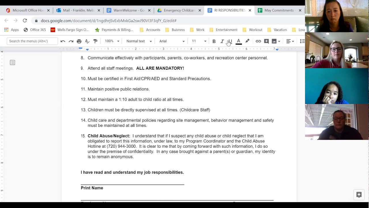 Emergency Childcare Training Video