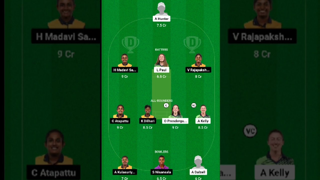 slw vs irw odi match dream team join kare 