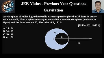 A solid sphere of radius R gravitationally attracts a particle placed at 3R from its centre with