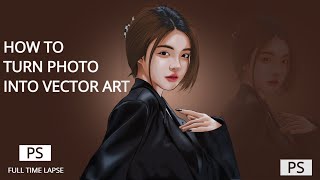 Semi Realism Vector Art Photoshop | Vector Art Tutorial |  Time lapse